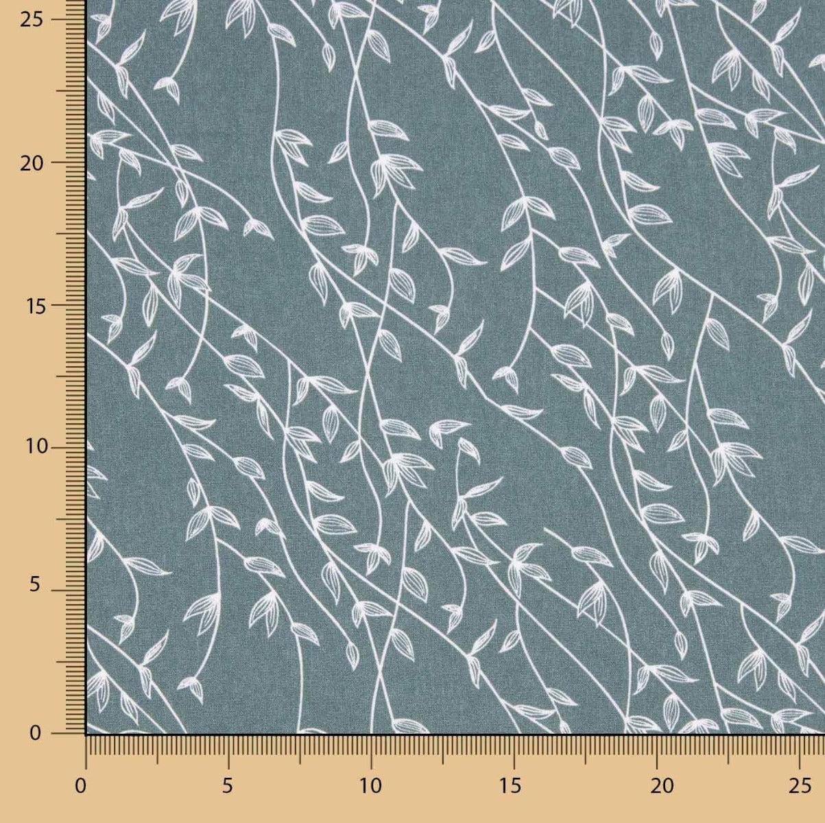 Ginkgo Grün Ginkgoblätter Baumwollpopeline 55 x 145 cm - Ribes y Casals