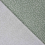 Popeline Baumwolle Popeline Weiß Polka Dots Salbei Grün Hintergrund - Ribes y Casals