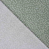Popeline Baumwolle Popeline Weiß Polka Dots Salbei Grün Hintergrund - Ribes y Casals