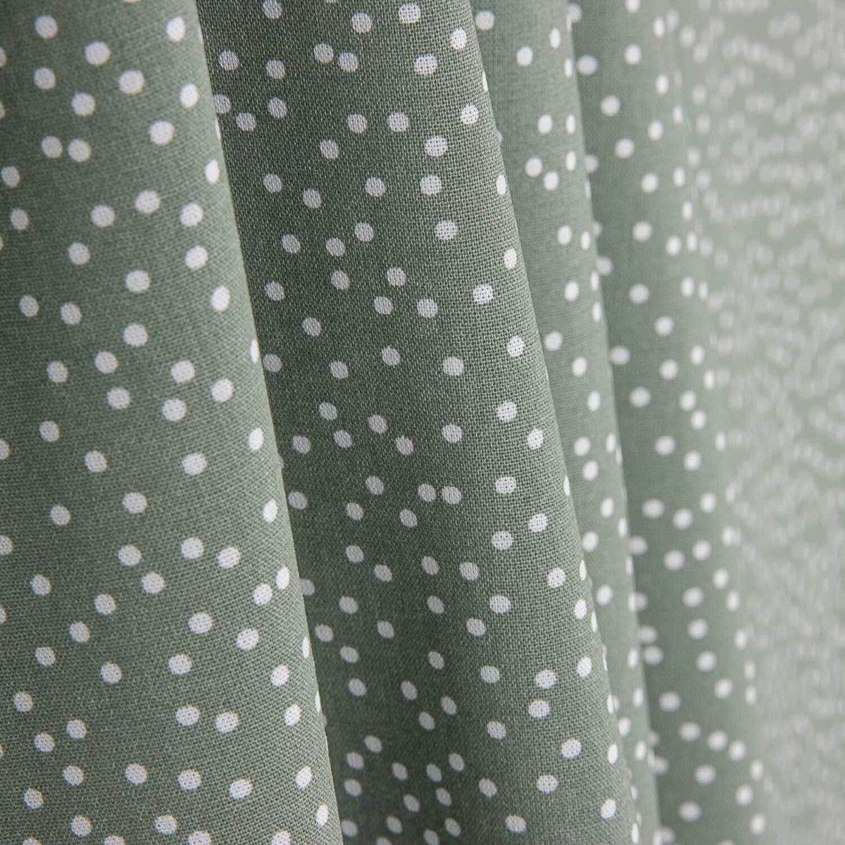 Popeline Baumwolle Popeline Weiß Polka Dots Salbei Grün Hintergrund - Ribes y Casals