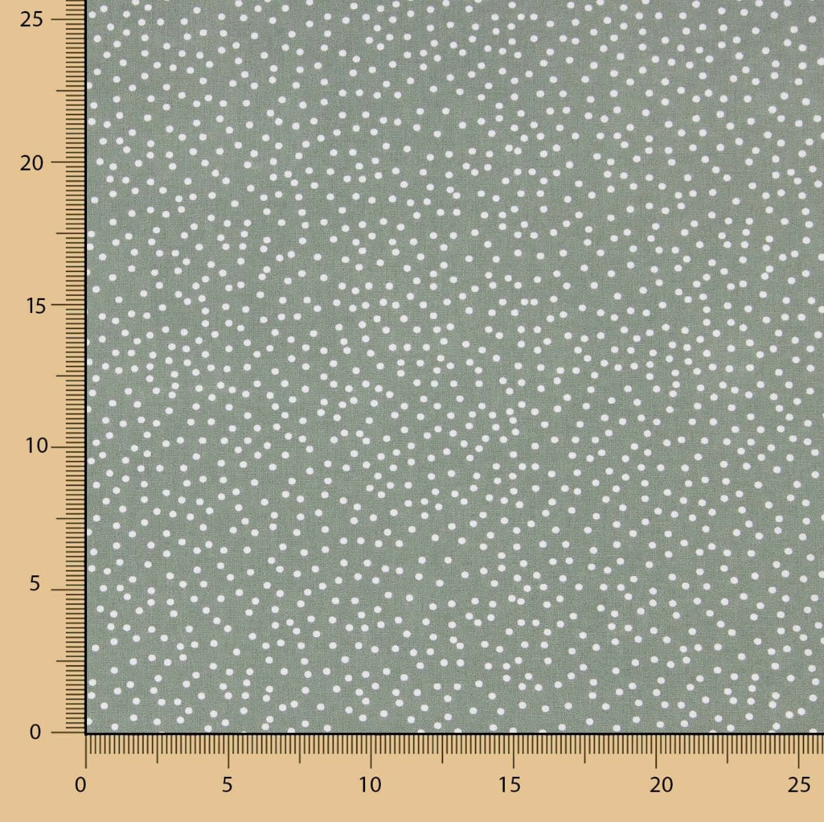 Popeline Baumwolle Popeline Weiß Polka Dots Salbei Grün Hintergrund - Ribes y Casals