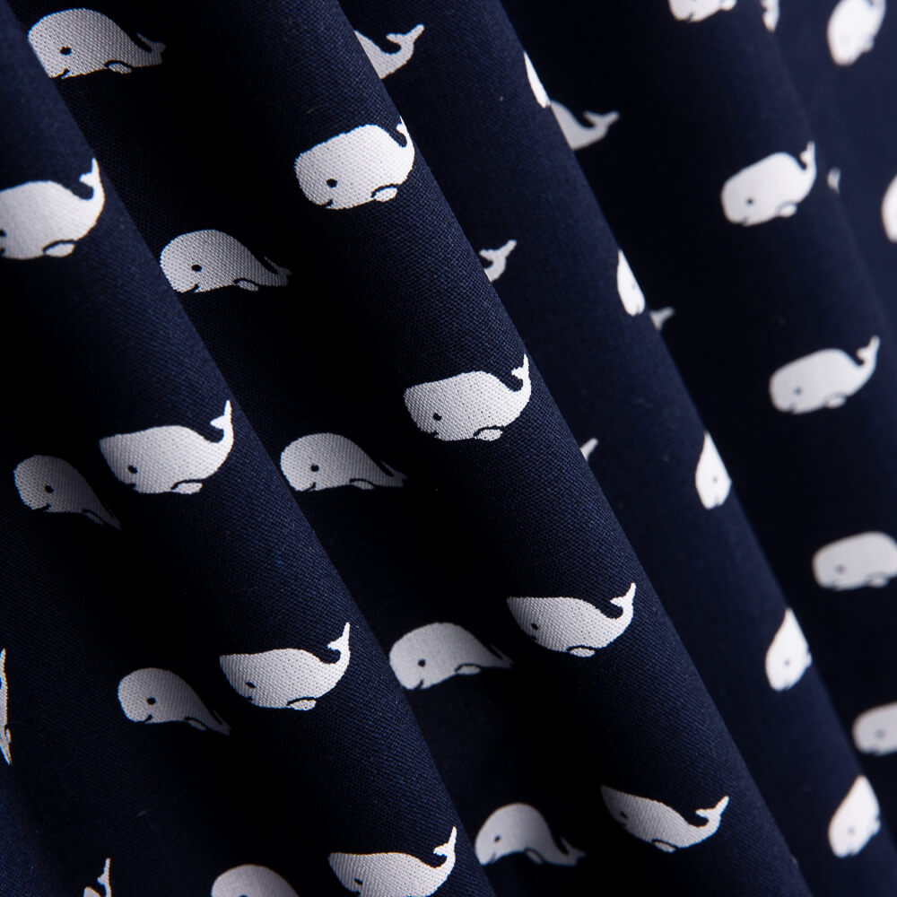 Marine Whale Baumwoll-Popeline - Ribes y Casals