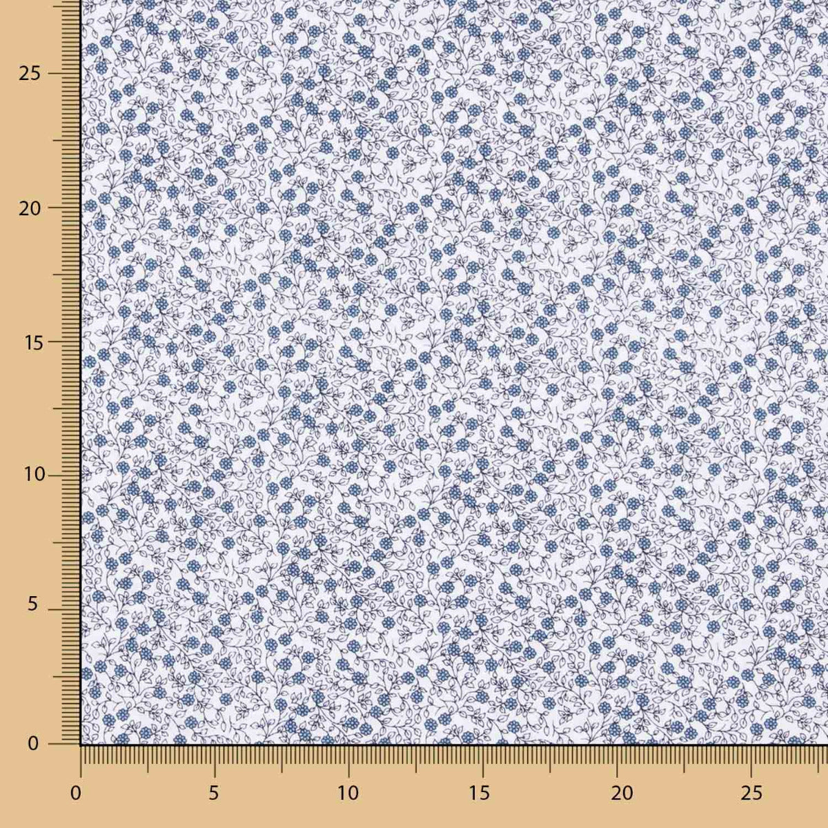 Minimals Baumwoll-Popeline Weiß-Blau - Ribes y Casals