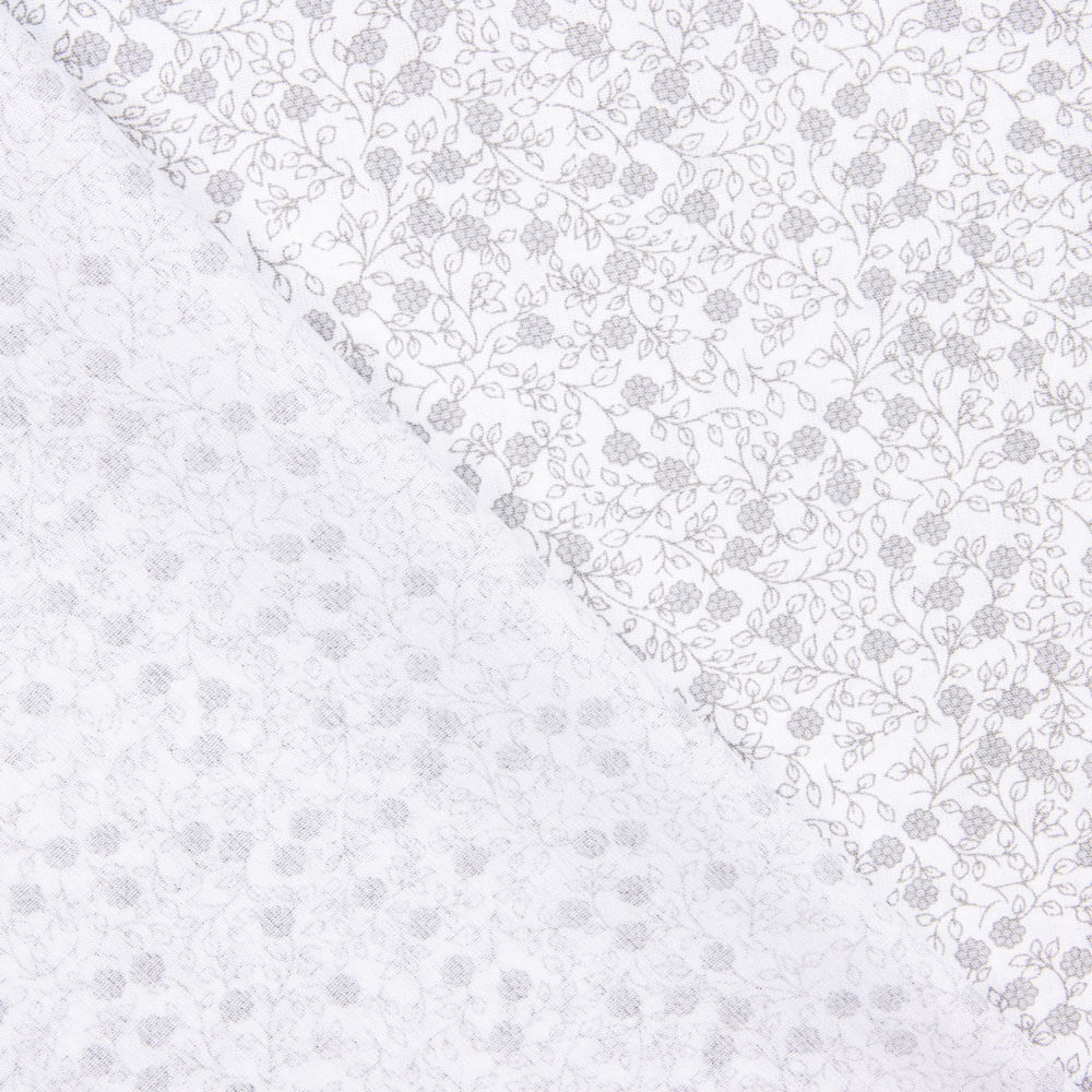 Minimals Baumwoll-Popeline weiß-grau - Ribes y Casals