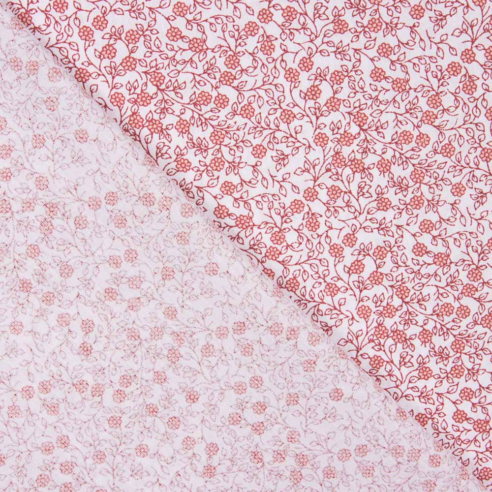 Minimals Baumwoll-Popeline weiß-rosa - Ribes y Casals