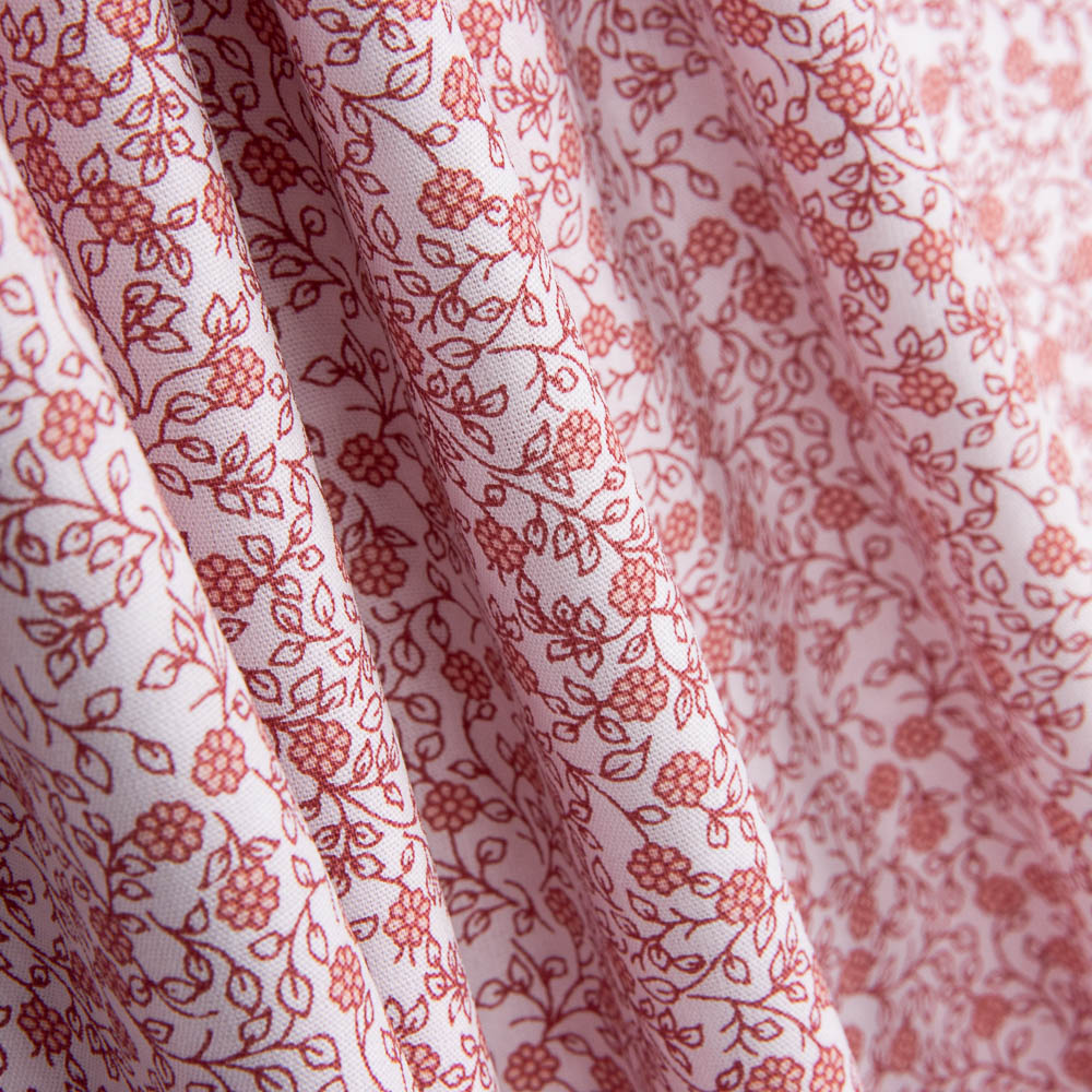 Minimals Baumwoll-Popeline weiß-rosa - Ribes y Casals