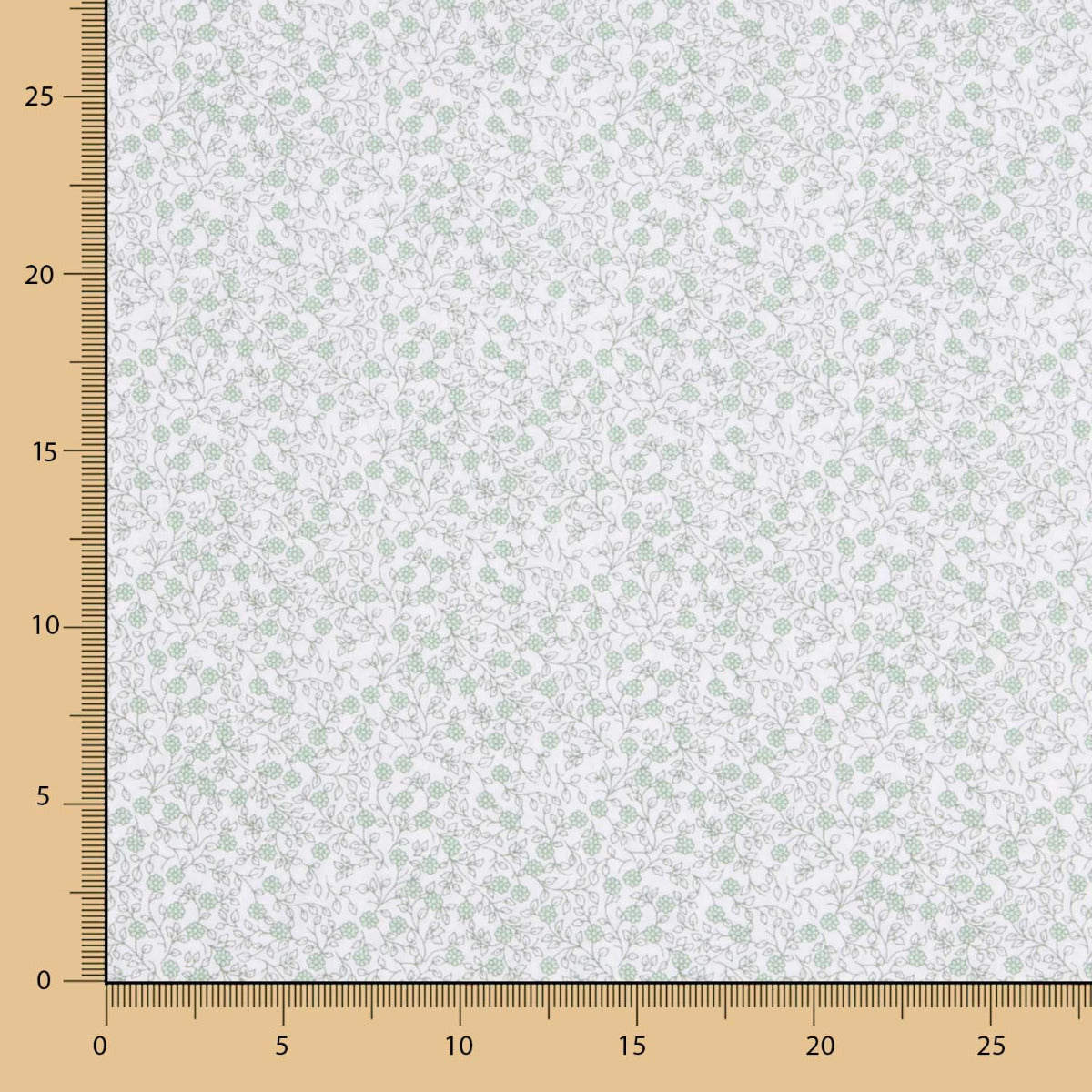 Minimals Baumwoll-Popeline weiß-grün - Ribes y Casals