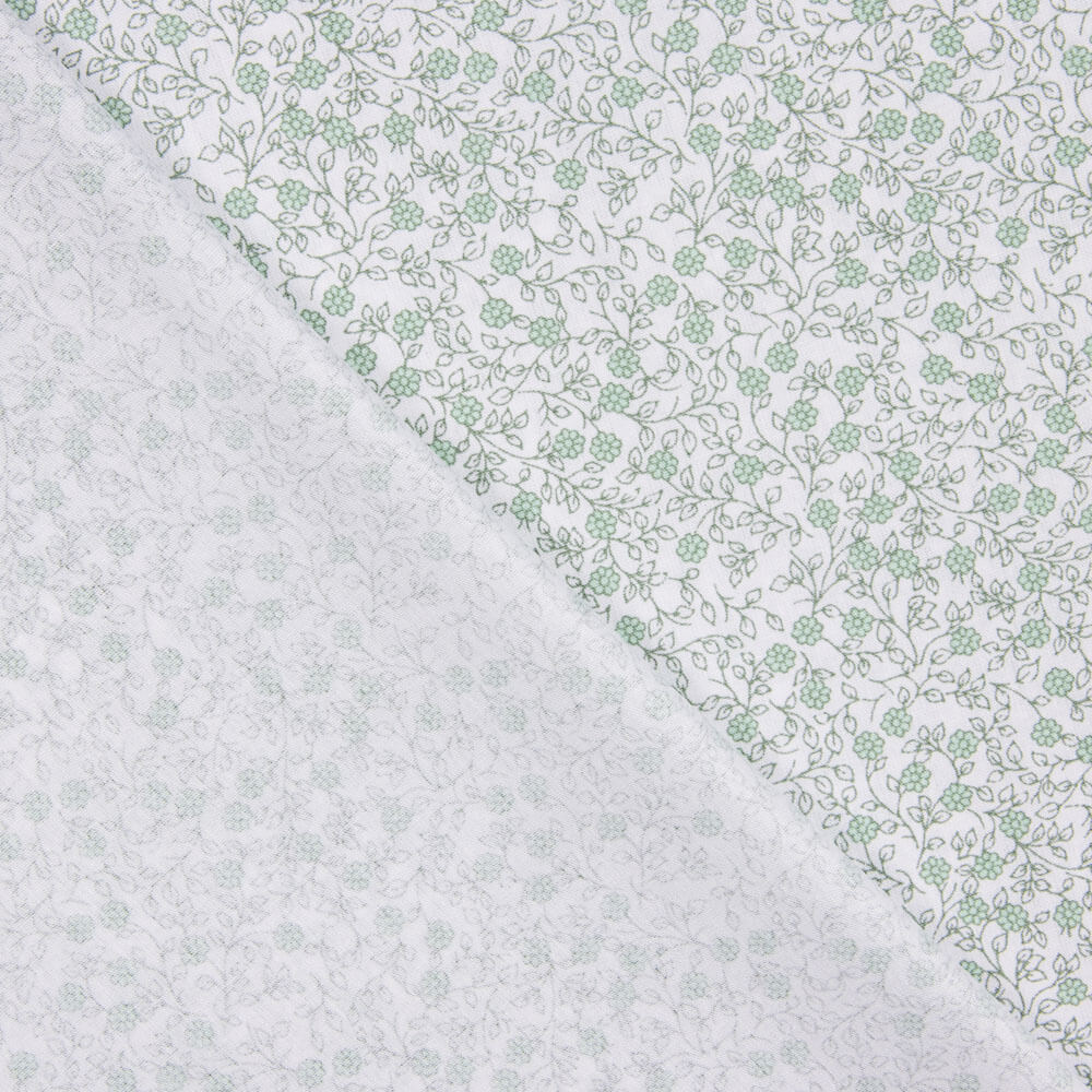 Minimals Baumwoll-Popeline weiß-grün - Ribes y Casals