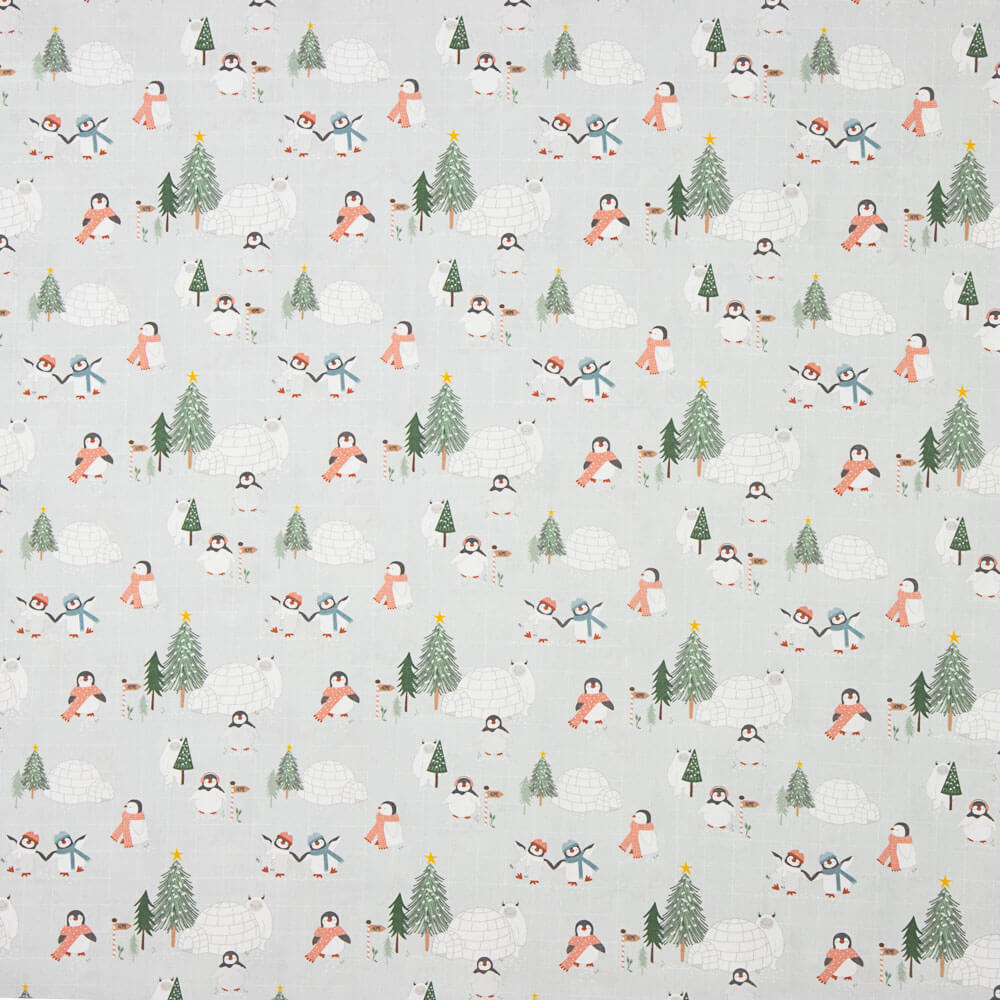 Baumwollpopeline Weihnachtspinguine - Ribes y Casals