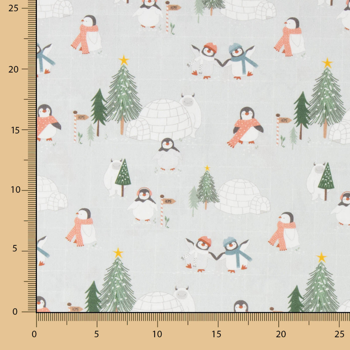 Baumwollpopeline Weihnachtspinguine - Ribes y Casals