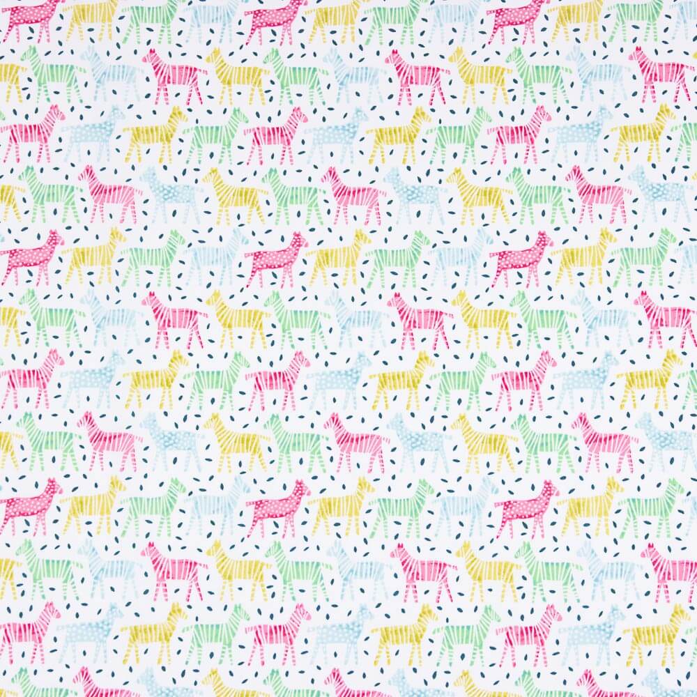 Bio-Baumwollpopeline für Kinder Zebras Multicolour - Ribes y Casals