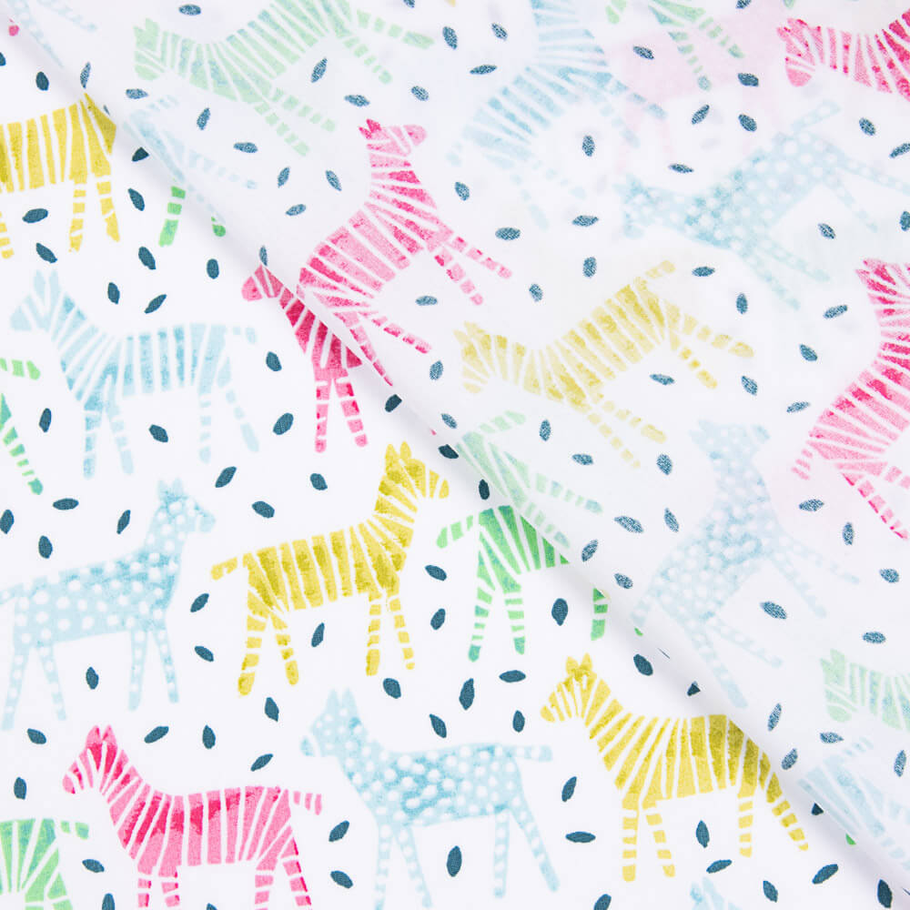 Bio-Baumwollpopeline für Kinder Zebras Multicolour - Ribes y Casals