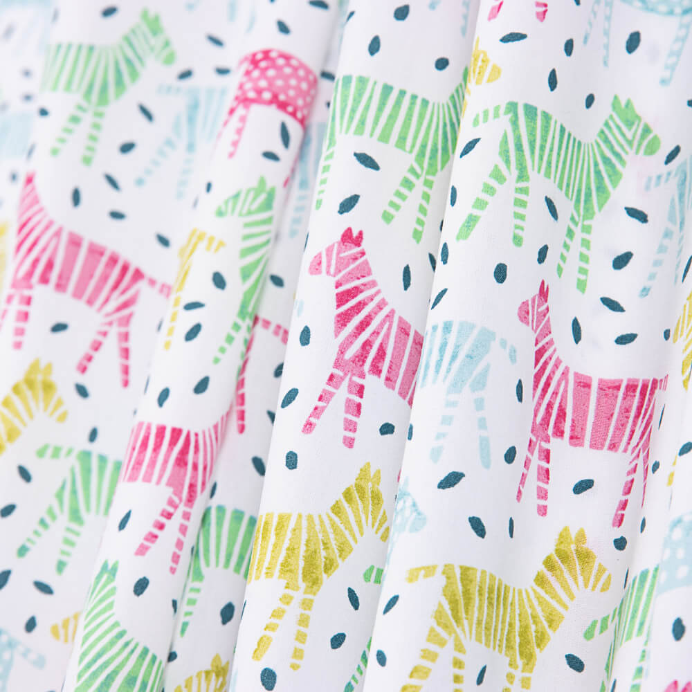 Bio-Baumwollpopeline für Kinder Zebras Multicolour - Ribes y Casals