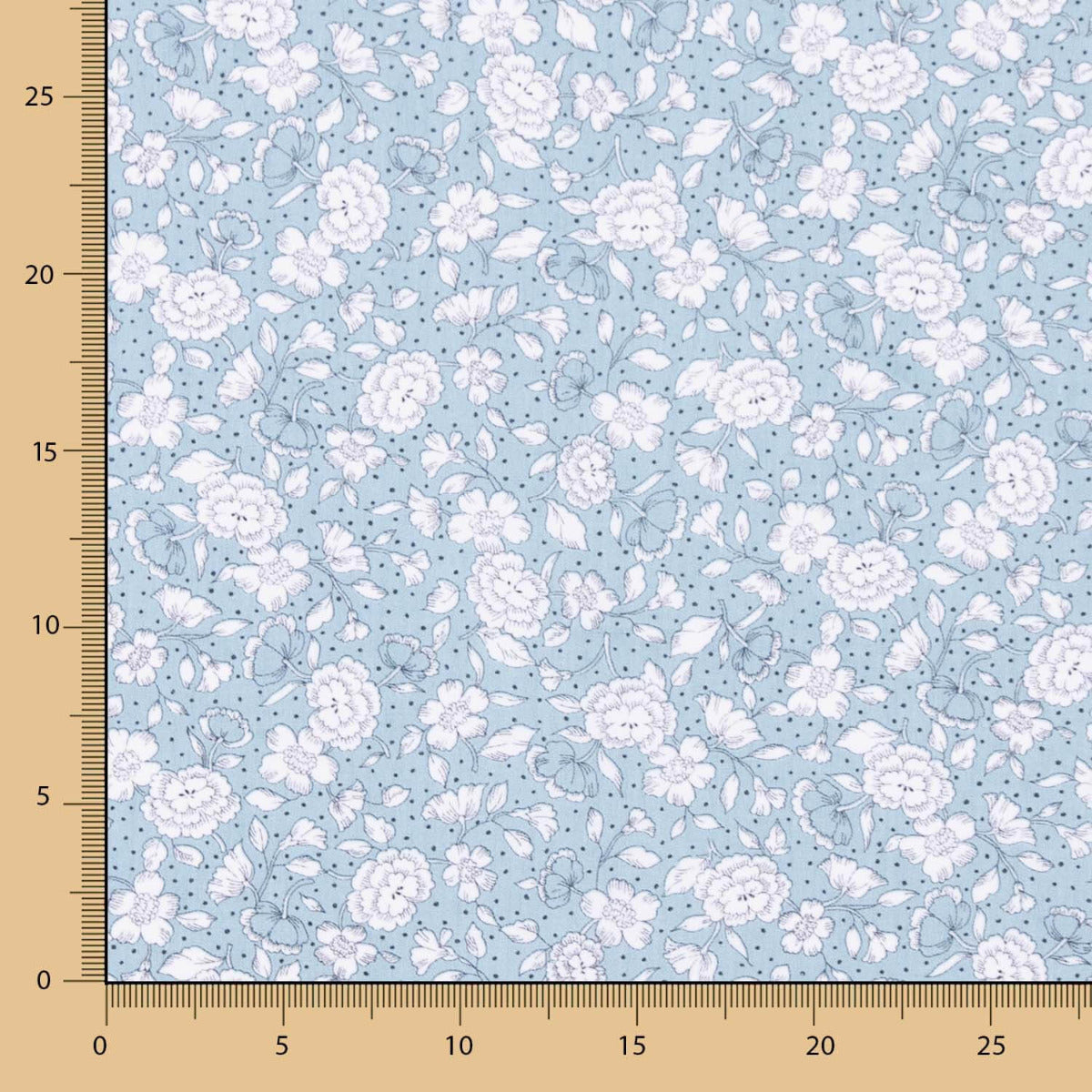 Kinderkleidung aus Bio-Baumwolle Popeline Blau gepunktet Blume - Ribes y Casals