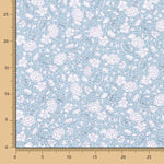 Kinderkleidung aus Bio-Baumwolle Popeline Blau gepunktet Blume - Ribes y Casals