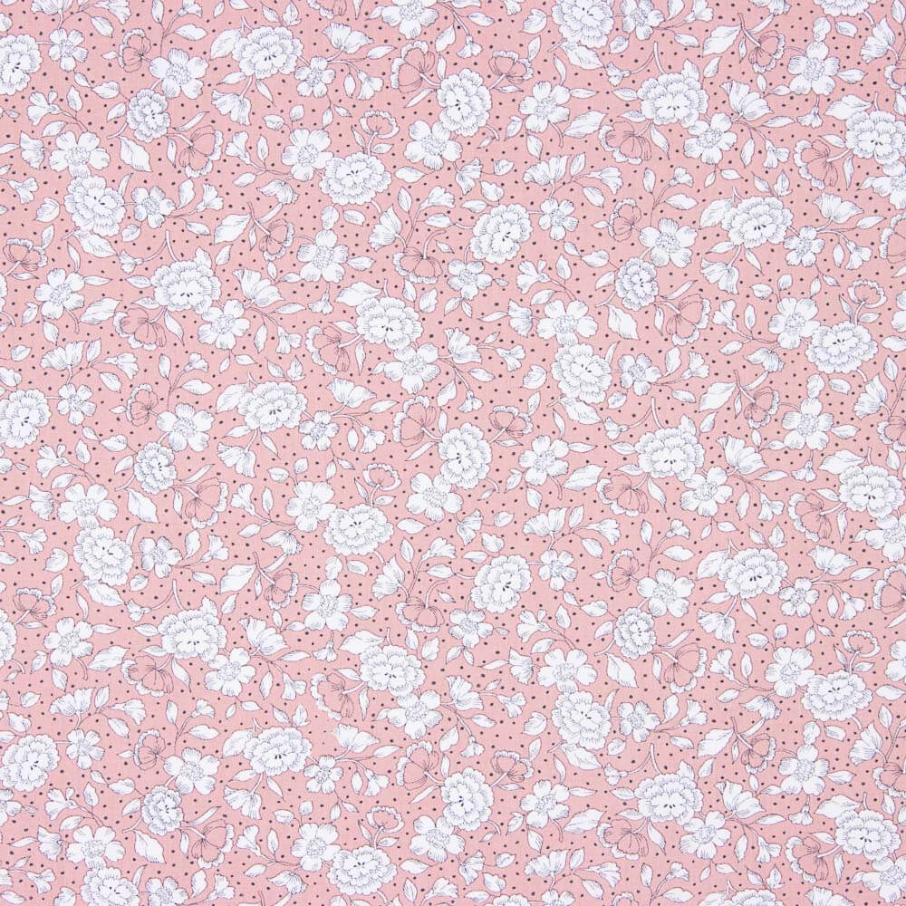 Kinderkleidung aus Bio-Baumwolle Popeline Mini Flower Dots Rosa - Ribes y Casals