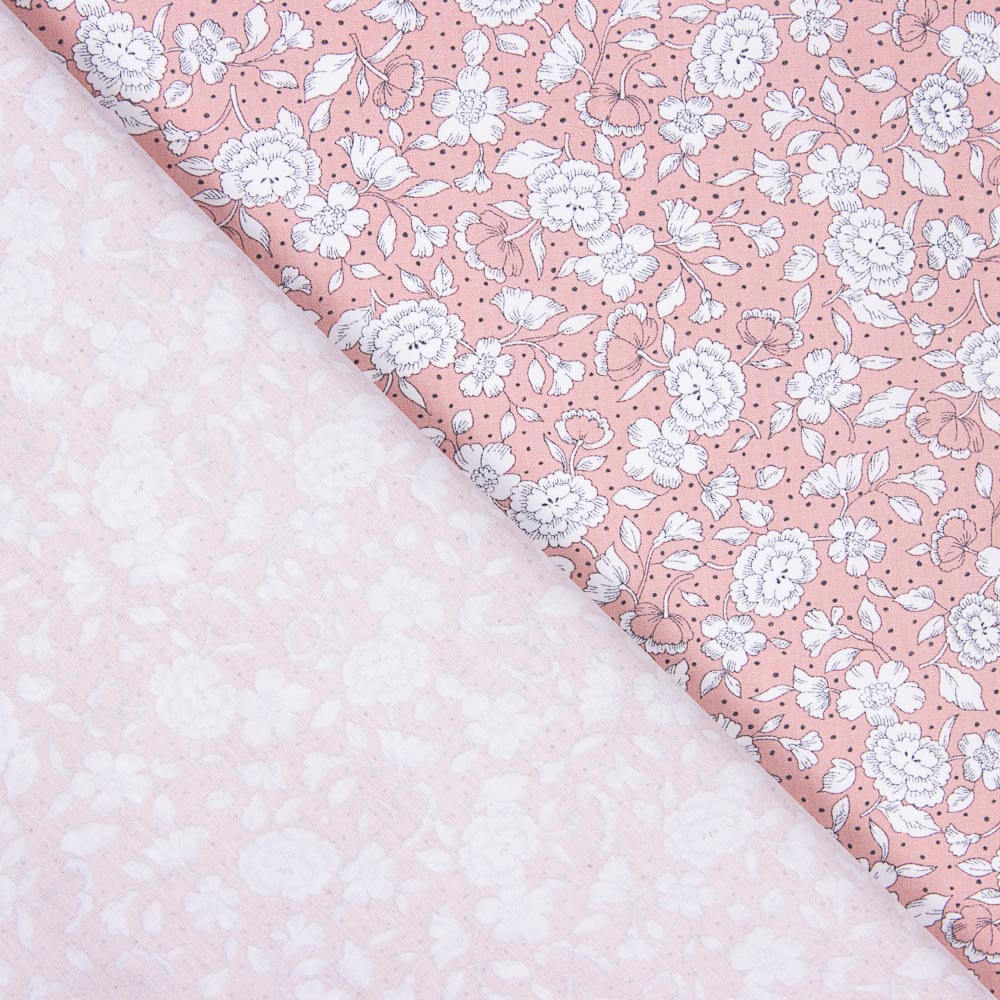 Kinderkleidung aus Bio-Baumwolle Popeline Mini Flower Dots Rosa - Ribes y Casals