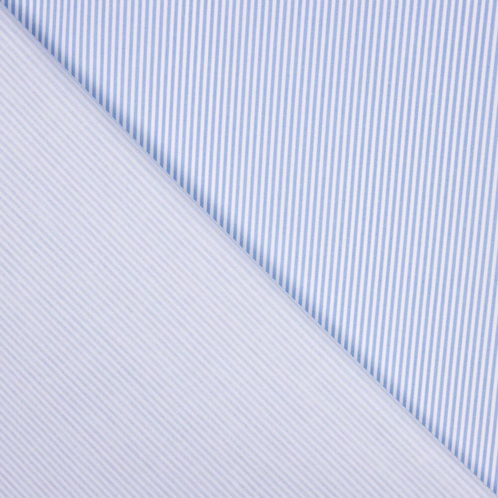 Kinderkleidung aus Bio-Baumwolle Popeline Mini Stripes Blau - Ribes y Casals