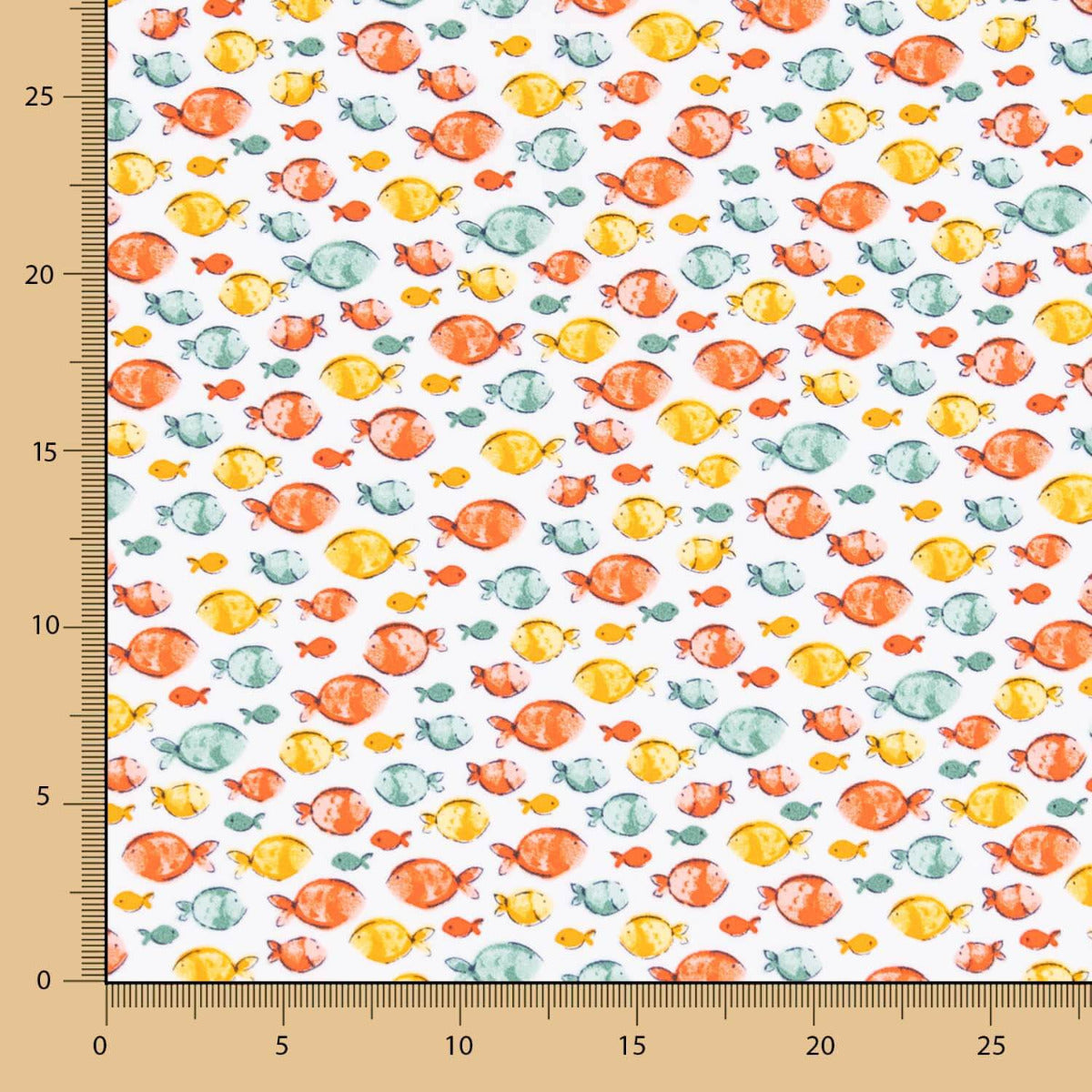 Kinderkleid aus Bio-Baumwolle Popeline Fisch Koralle - Ribes y Casals