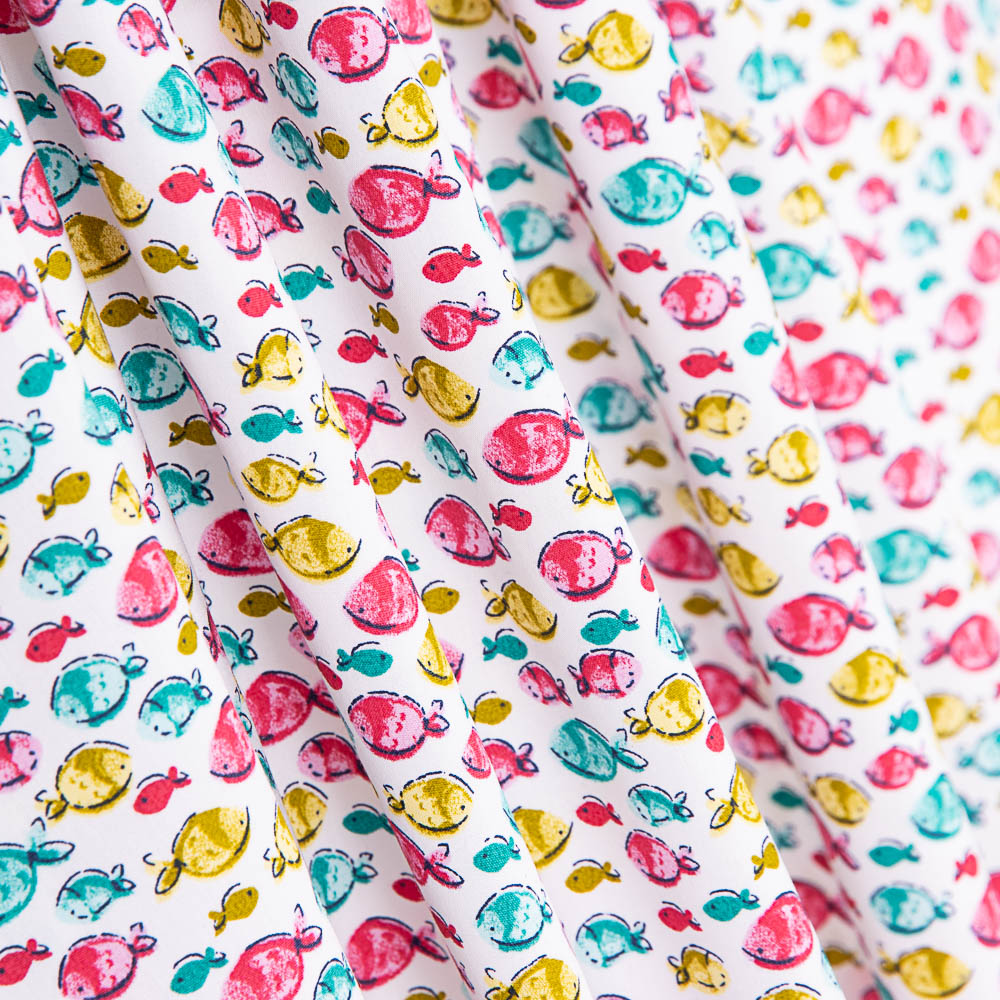Kinderkleid Popeline aus Bio-Baumwolle Fisch Rosa - Ribes y Casals