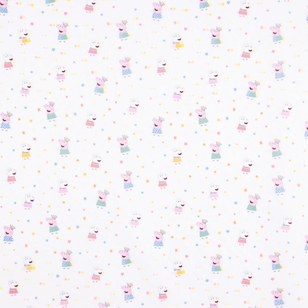 Peppa Pig Baumwolle Popeline Weiß - Ribes y Casals