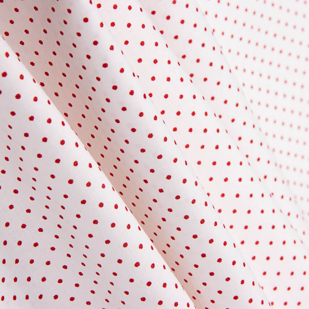 Polka Dot Baumwoll-Popeline Weiß - Ribes y Casals