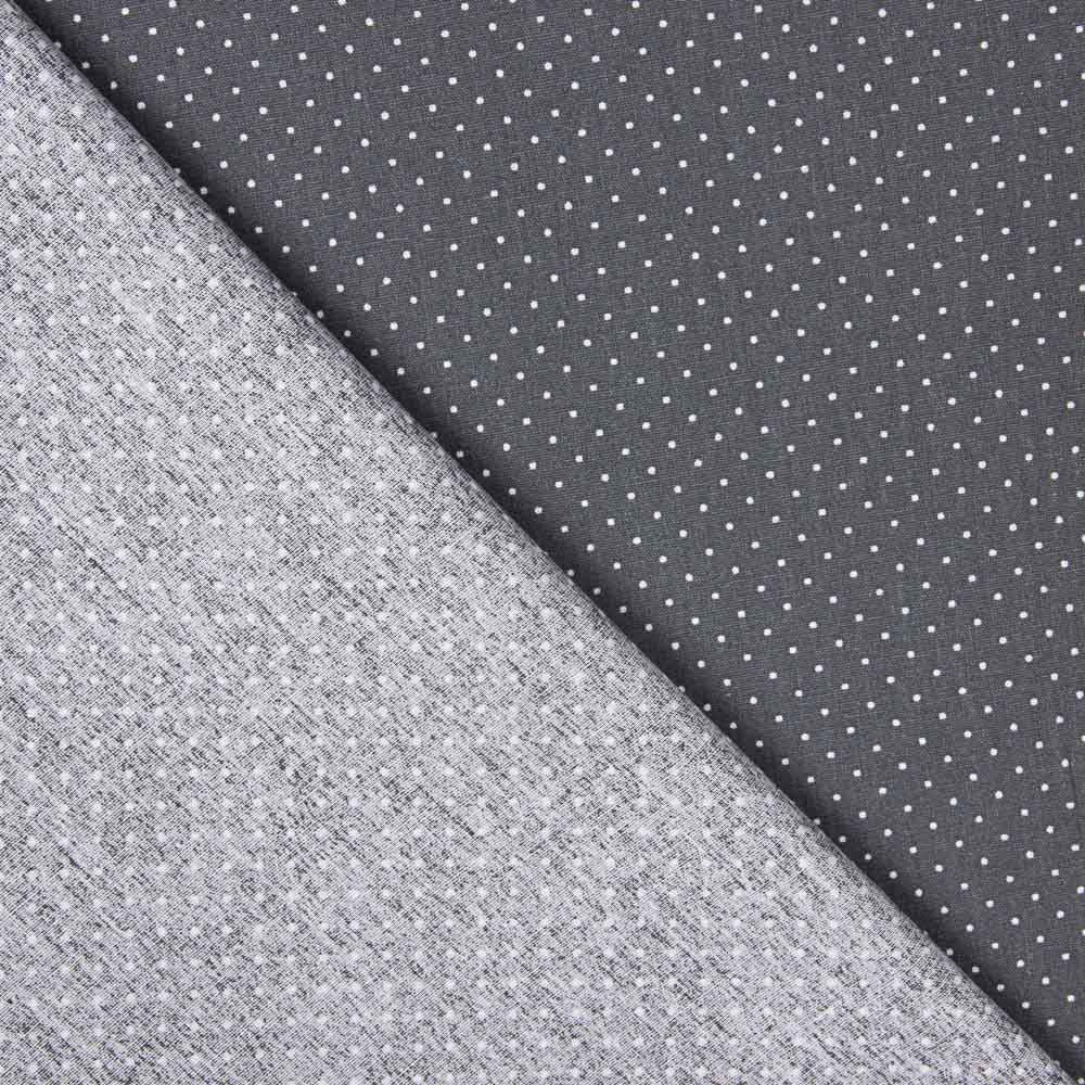Polka Dot Baumwoll-Popeline Grau - Ribes y Casals