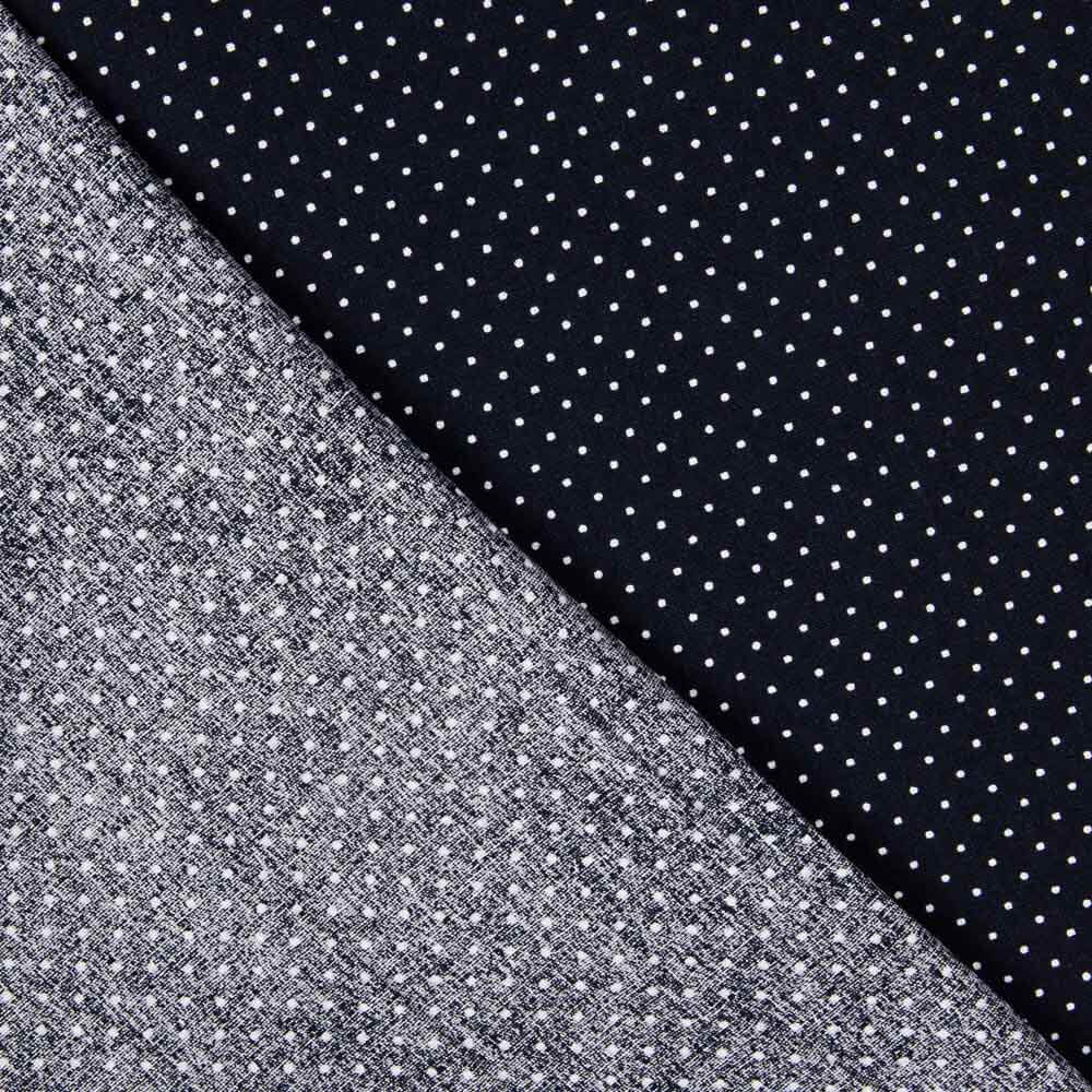 Polka Dot Baumwoll-Popeline Navy - Ribes y Casals