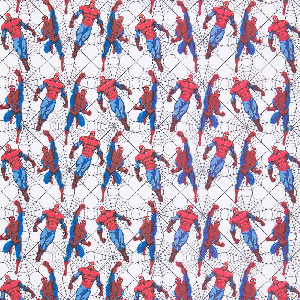 Spiderman Baumwolle Popeline Weiß - Ribes y Casals
