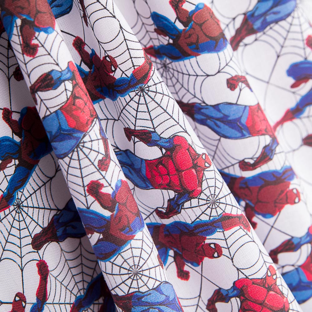 Spiderman Baumwolle Popeline Weiß - Ribes y Casals