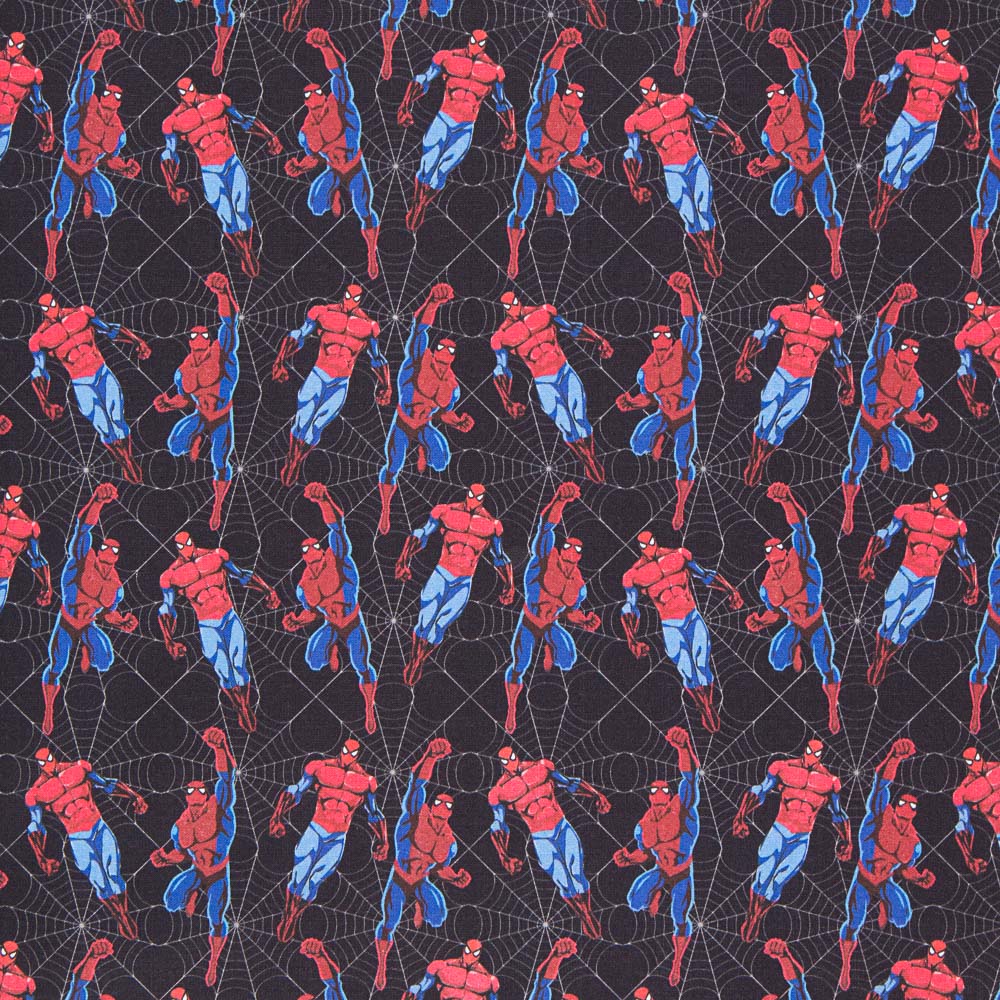 Spiderman Baumwolle Popeline Schwarz - Ribes y Casals