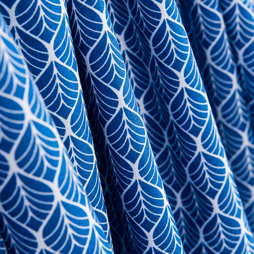 Blaue Botanische Popeline - Ribes y Casals