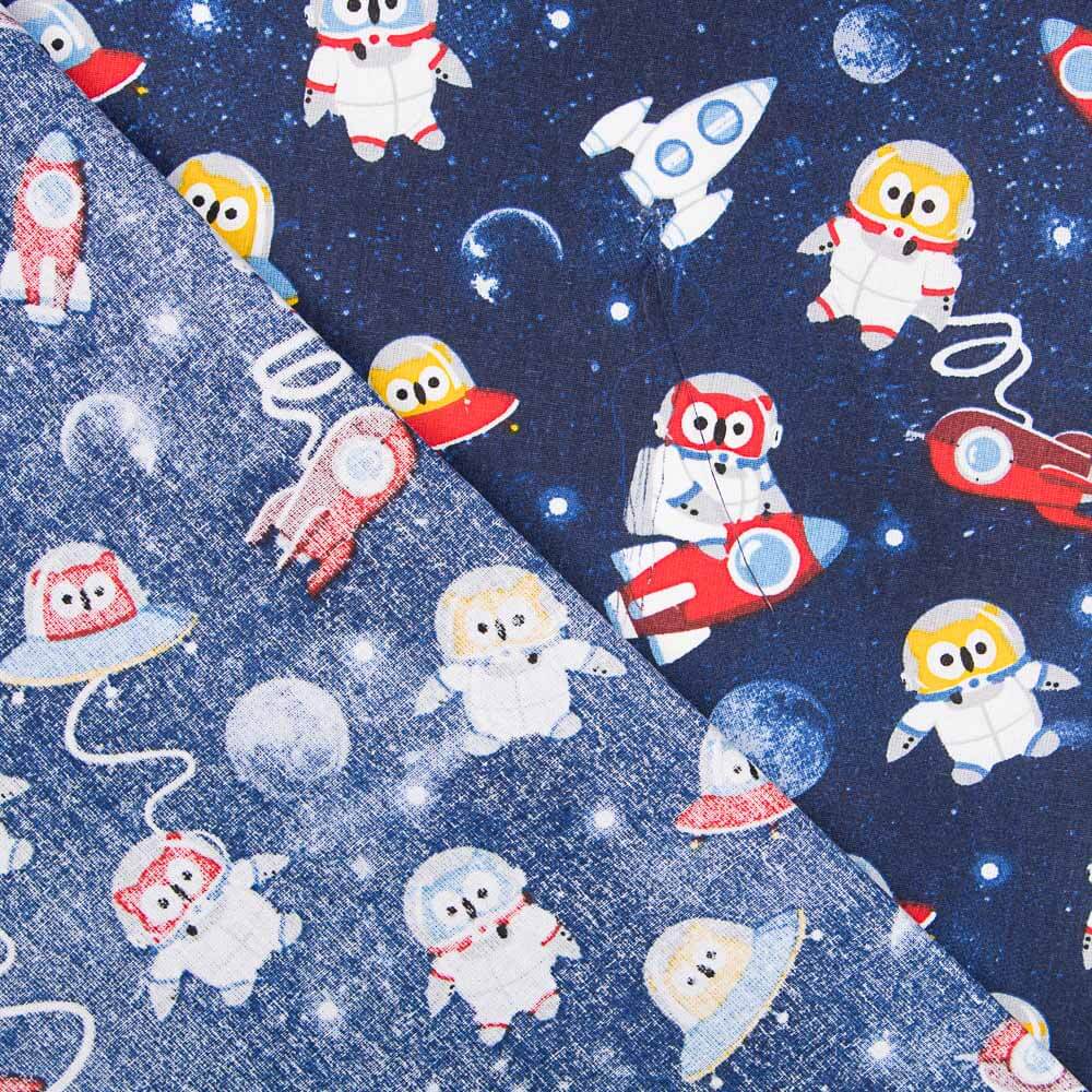 Oeko-Tex® Astronaut Eule Popeline - Ribes y Casals