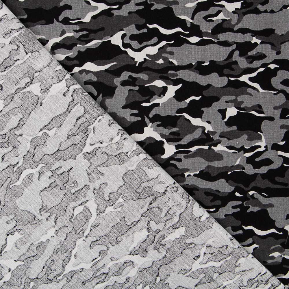 Graue Camouflage Popeline - Ribes y Casals