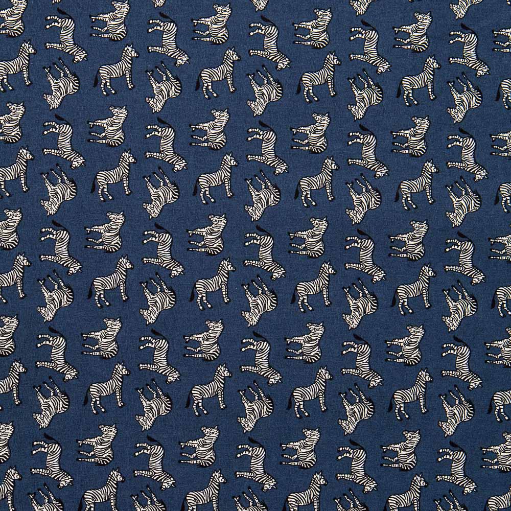 Zebra Popeline Blau - Ribes y Casals