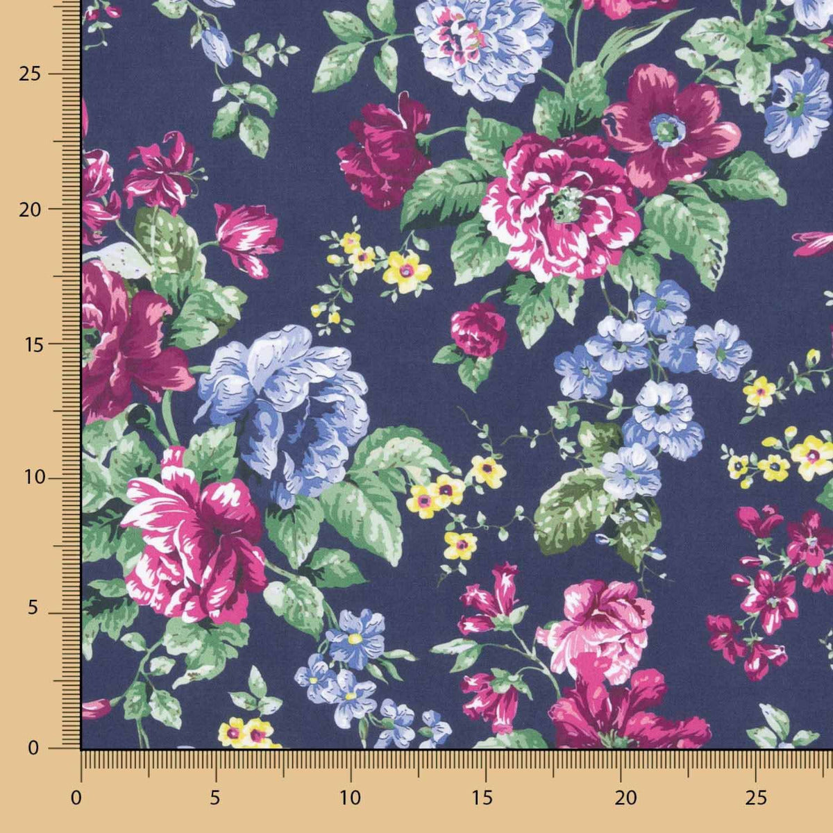 Cretona Flamenco Druck Popeline Marineblau - Ribes y Casals