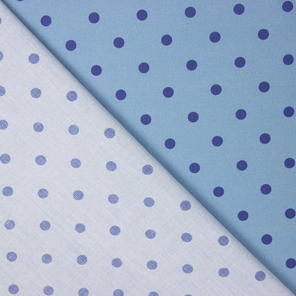Flamenco bedruckte Popeline mit Polka Dots 10mm Baltic Blue - Ribes y Casals