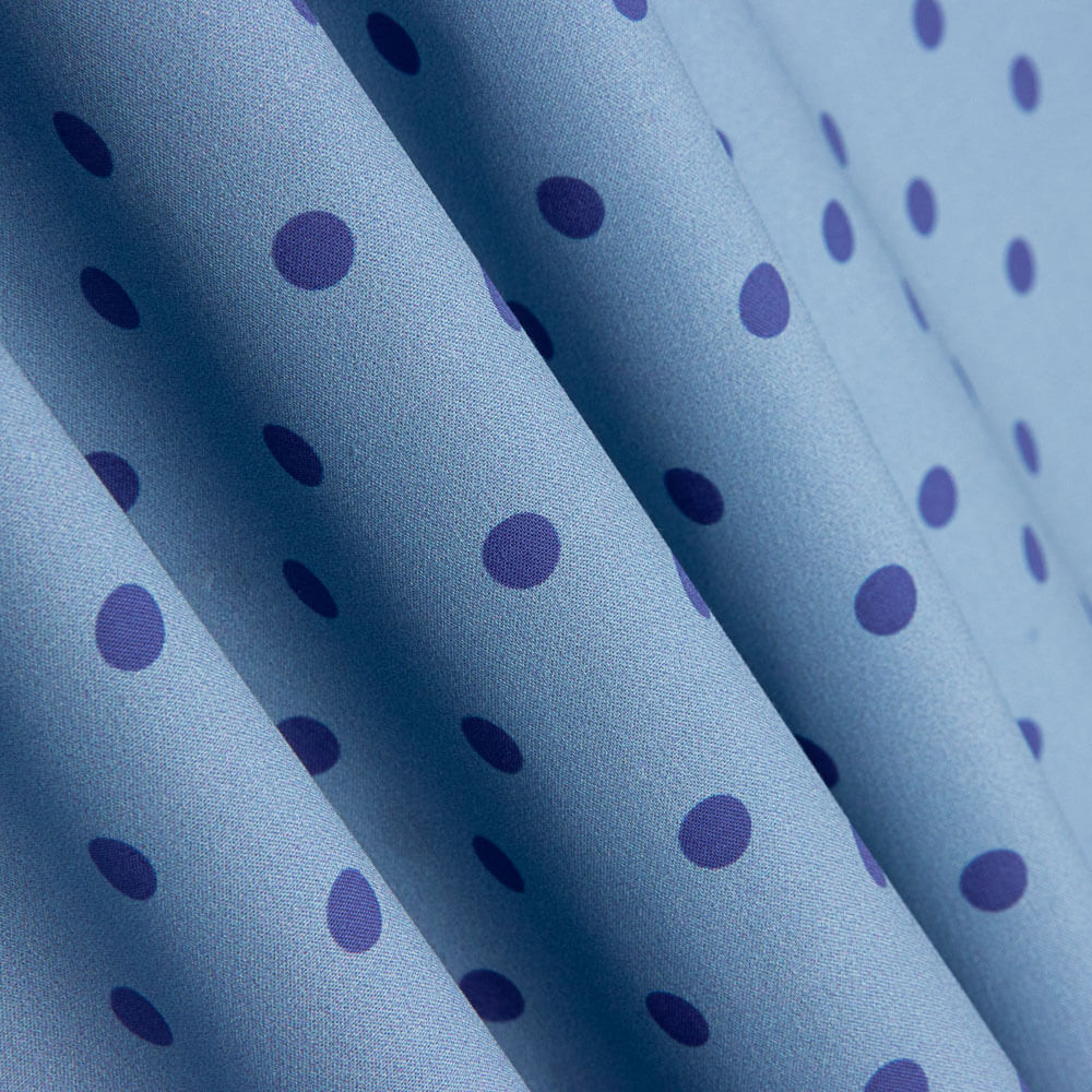 Flamenco bedruckte Popeline mit Polka Dots 10mm Baltic Blue - Ribes y Casals