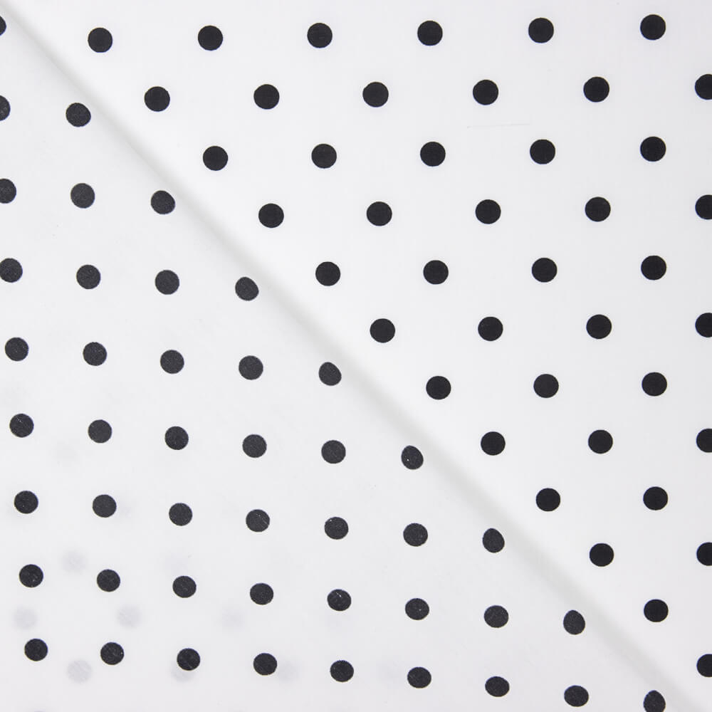 Flamenco bedruckte Popeline mit Polka Dots 10mm Weiß - Ribes y Casals