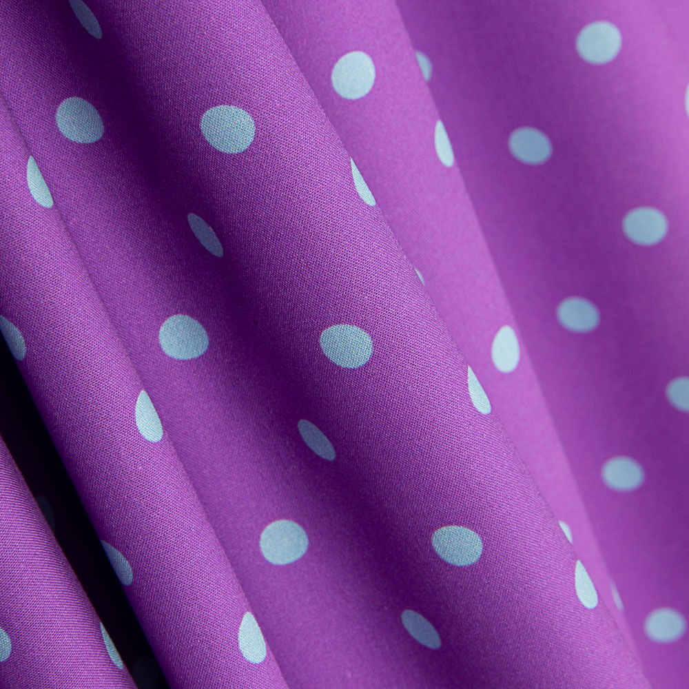 Flamenco bedruckte Popeline mit Polka Dots 10mm Lila - Ribes y Casals
