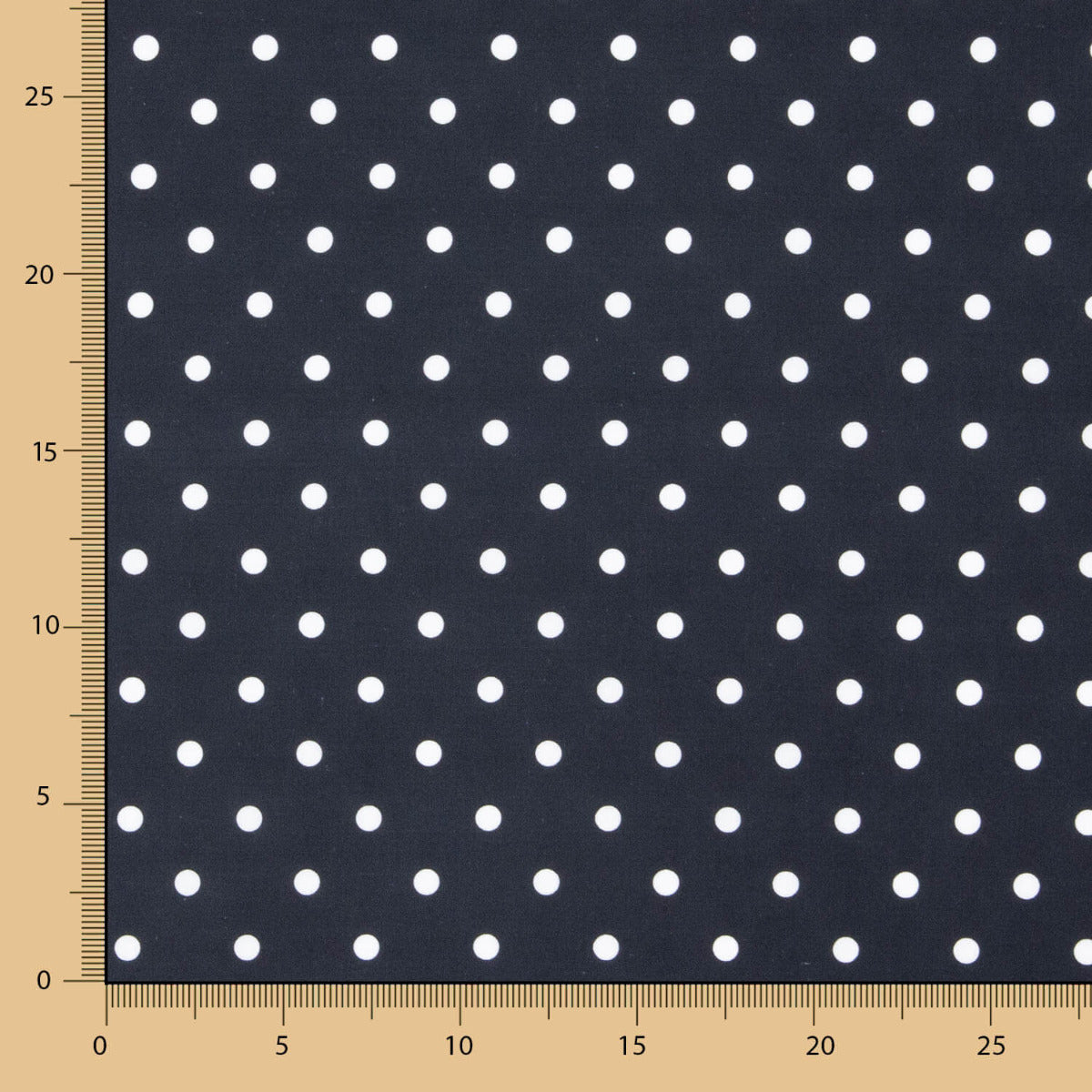 Flamenco Pointed Poplin Print Flamenca Dots 10mm Dunkelblau - Ribes y Casals