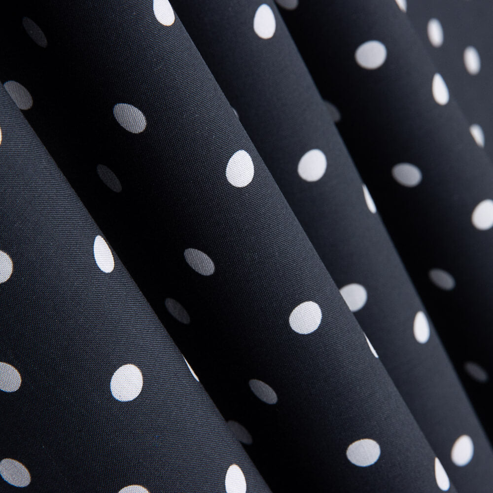 Flamenco Pointed Poplin Print Flamenca Dots 10mm Dunkelblau - Ribes y Casals