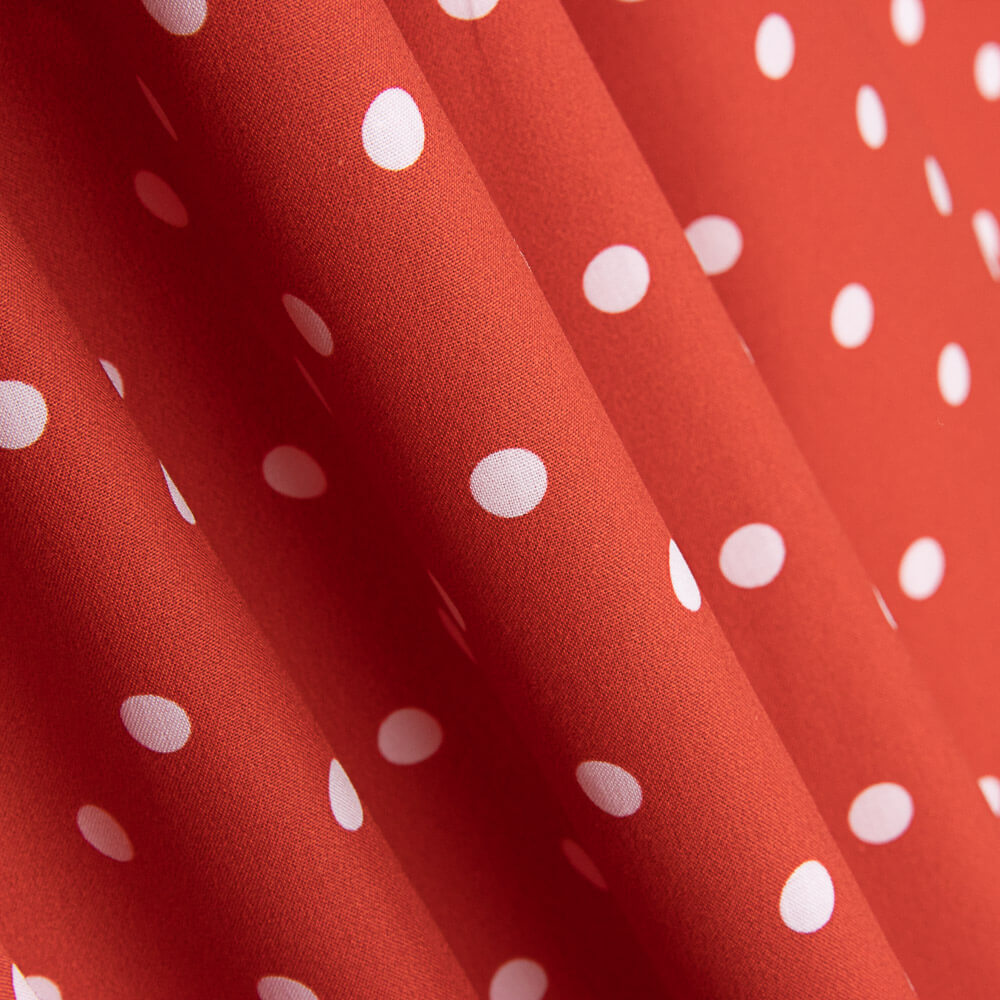 Flamenco Spitze Popeline Druck Flamenca Dots 10mm Rot - Ribes y Casals