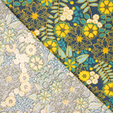 Baumwolle Blumendruck Lilie Blau - Ribes y Casals