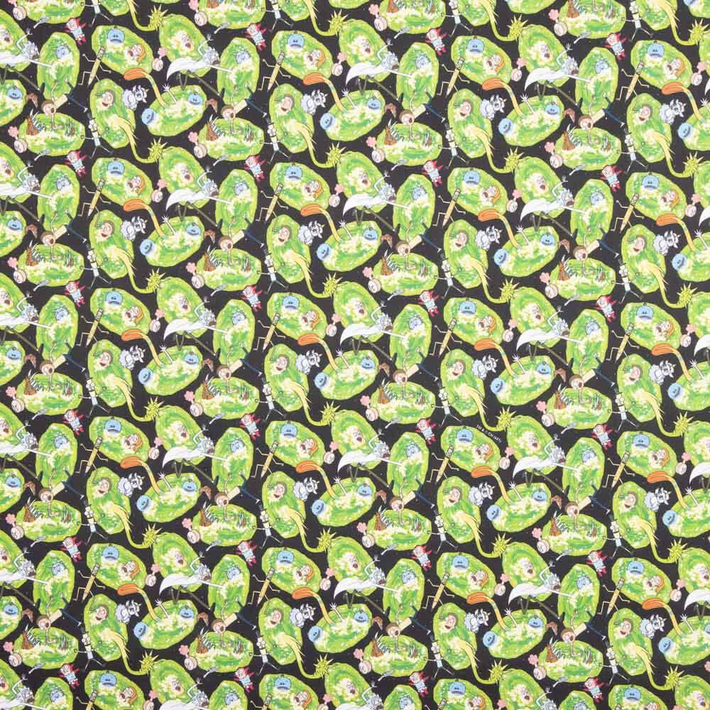 Rick And Morty Lizensierte Popeline Grün - Ribes y Casals