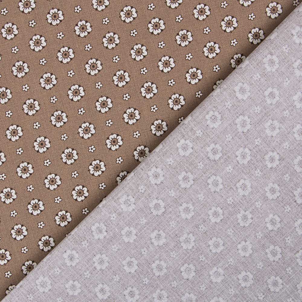 Retro Blumen Popeline Beige - Ribes y Casals