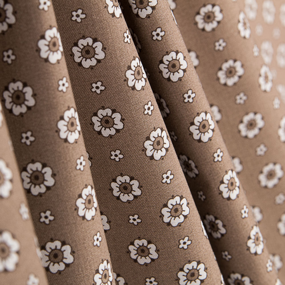Retro Blumen Popeline Beige - Ribes y Casals