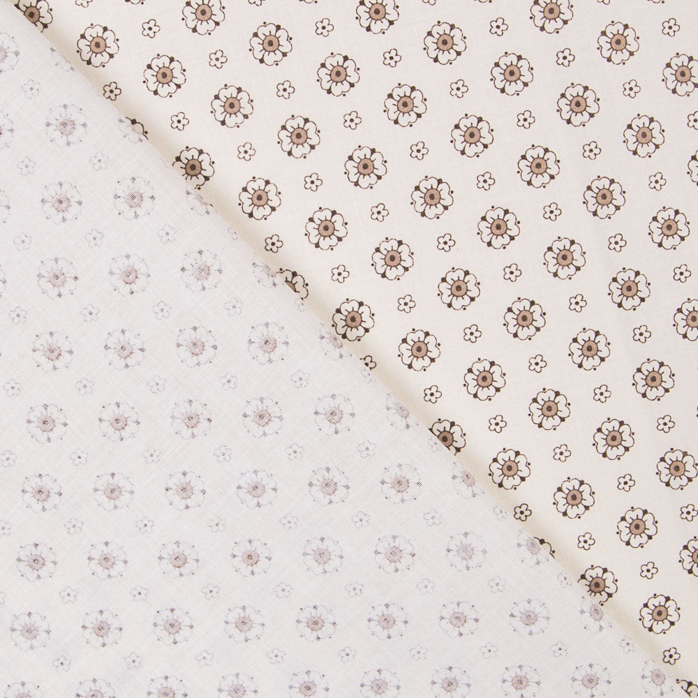 Popeline Retro Blume Ecru - Ribes y Casals