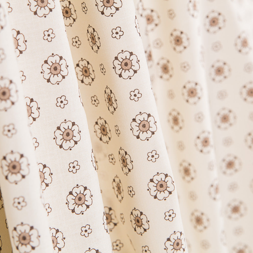 Popeline Retro Blume Ecru - Ribes y Casals
