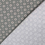 Popeline Flor Retro Popeline Grau Marengo - Ribes y Casals